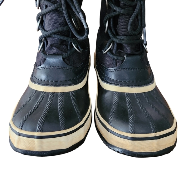 Sorel Women’s Winter Boots US 8 Waterproof Black Ivory Lace-Up - Picture 7 of 12